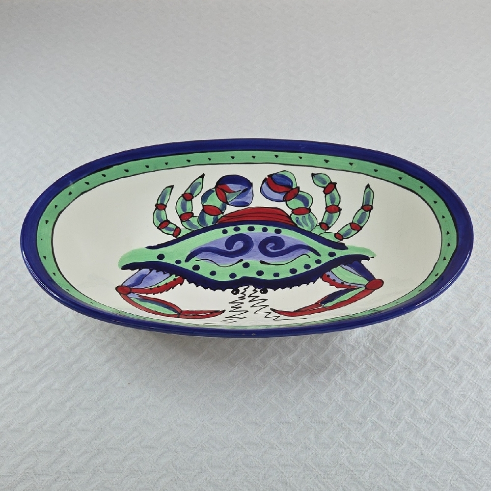Caffco International DANA WHITTMAN Artist. MULIICOLOR CERAMIC PLATTER.